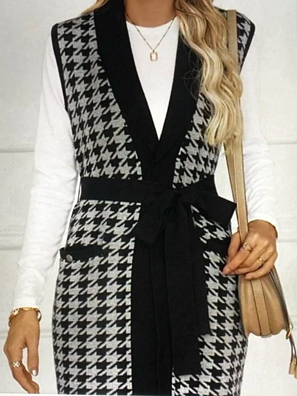 NEW White House Black Market belted sleeveless cardigan vest - Picture 3 of 8